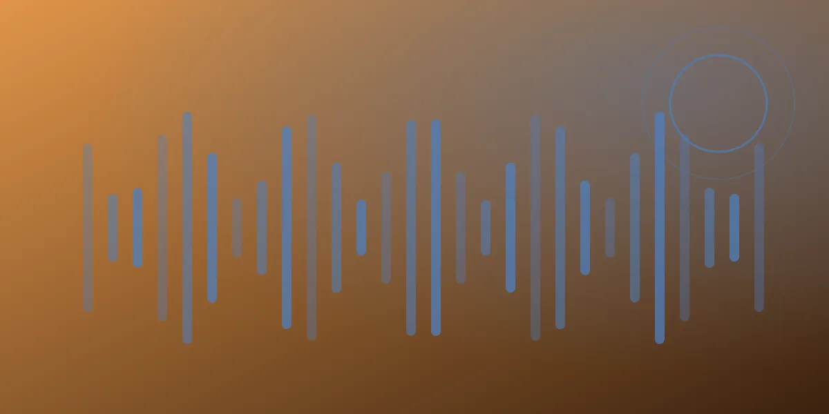 Abstract waveform in amber and blue representing an AI receptionist answering calls