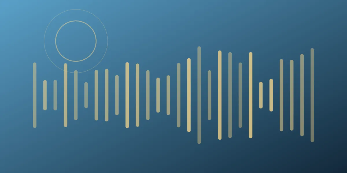 Abstract waveform in mint and pale blue representing a dental office phone line that is always answered