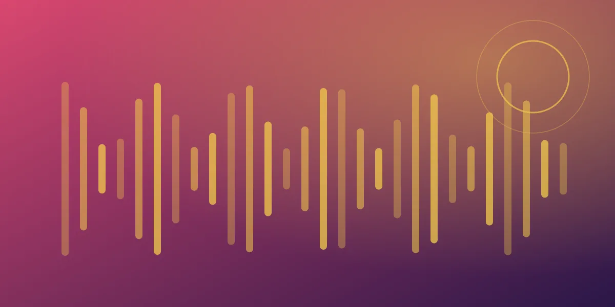 Abstract waveform in coral and violet representing AI-generated short-form video