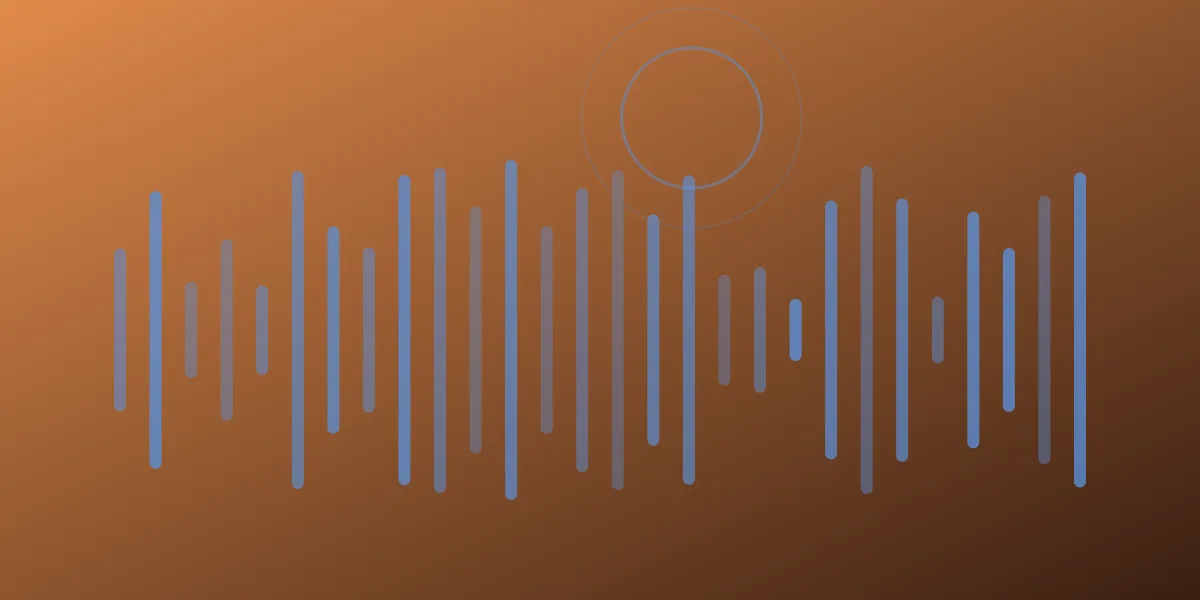 Two abstract waveforms, one warm coral and one cool teal, running side by side and blending in the middle